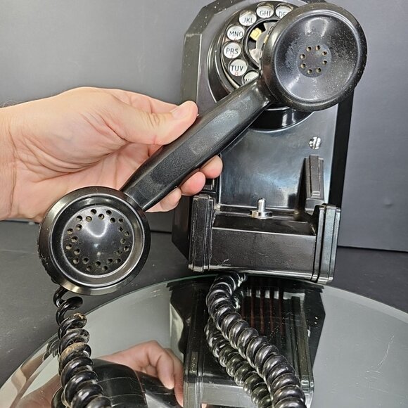 Vintage Black Automatic Electric AE50 Rotary Wall Telephone Needs Cleaning - Picture 6 of 16